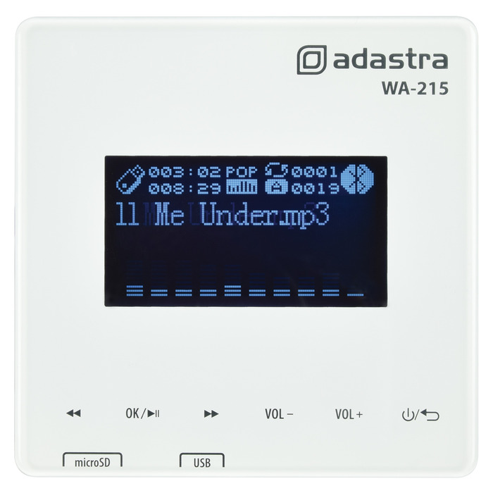 Wall Amp with USB/MicroSD Player, FM Tuner & Bluetooth