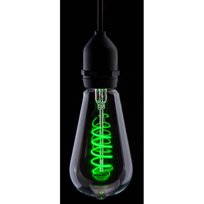 Funky Spiral Filament LED Lamp 4W E27 - Green