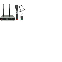 Dual UHF Combo Microphone Set with Compact Receiver - 863. 42MHz & 864. 3MHz