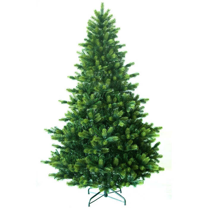 Artificial Christmas Tree Windsor Spruce PVC with Metal Stand by Noma, 7ft / 2. 1m