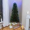 Fibre Optic Green Christmas Tree 2ft to 6ft with Multicoloured Fibre Optic Lights, 3ft