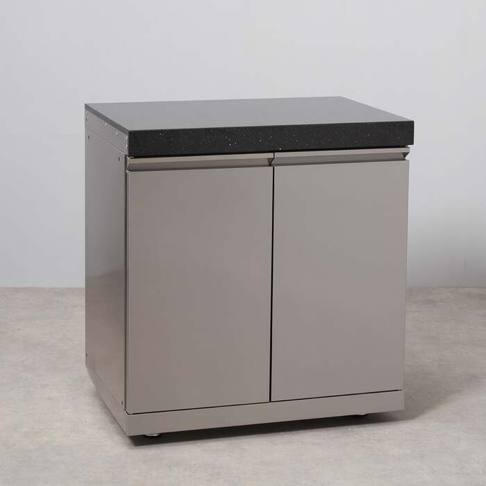 Draco Grills Outdoor Kitchen Stainless Steel Double Door Cabinet with Granite Top