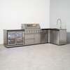 Draco Grills 6 Burner BBQ Modular Outdoor Kitchen with Sear Station, Double Fridge and Sink, Without Granite Side Panels