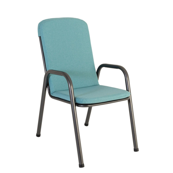 Alexander Rose Portofino 6 Seater Metal Garden Furniture Set with 1. 5m Round Table and High Back Armchairs, With Jade Cushions