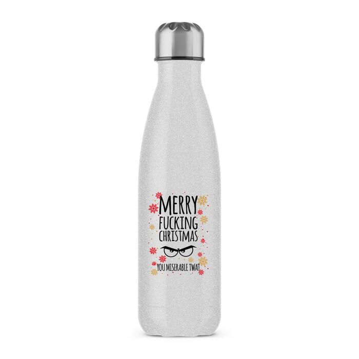 Merry Fucking Christmas You Miserable. . . Swearing Water Bottle