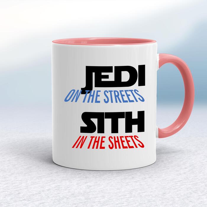 Jedi On the Streets Mug - White/Pink, 10oz