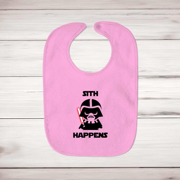 Sith Happens Baby Bib - Pink, One