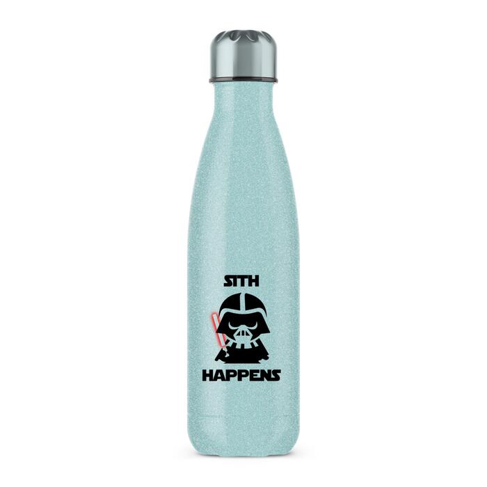 Sith Happens Water Bottle - Blue Glitter, One