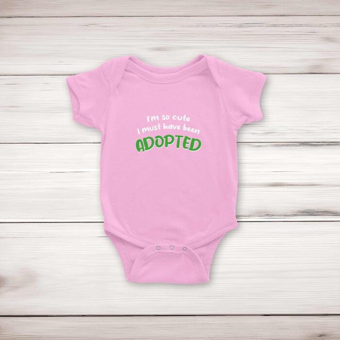So Cute I'm Adopted Babygrow - Pink, 3-6 Months