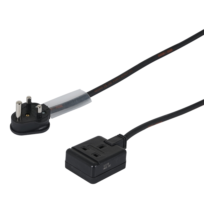 15A Male to 13A Female with Titanex Rubber Cable 0. 35m