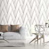 Armando Herringbone Geometric Wallpaper White / Gold Debona 2120