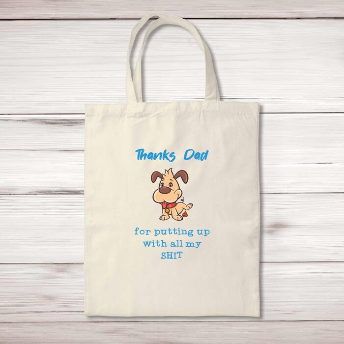 Thanks Dad - All My Shit Tote Bag - Natural, One