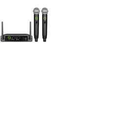 Twin Channel Handheld UHF Wireless Microphone System - 863. 7/864. 9MHz