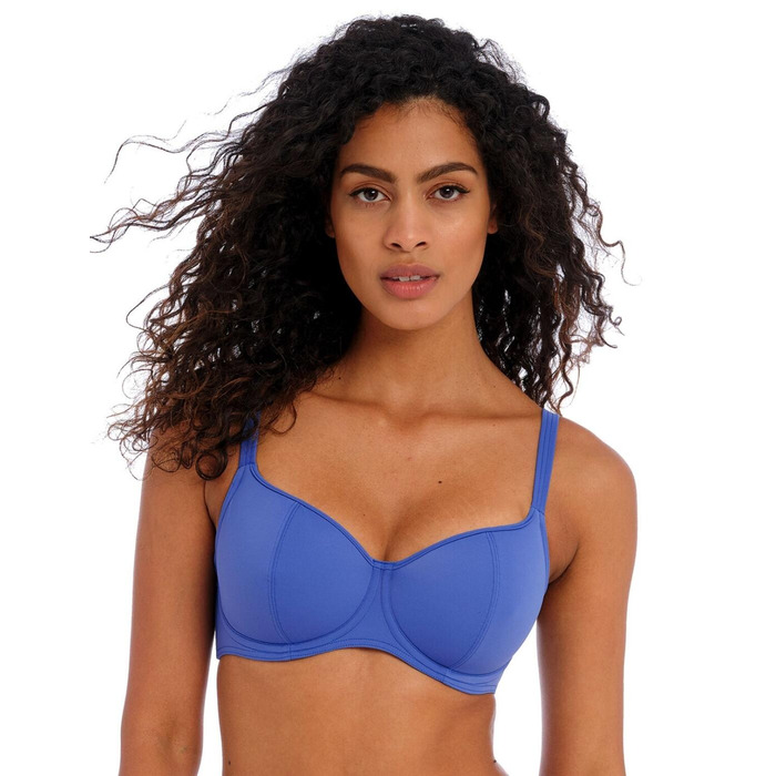 Freya Jewel Cove Underwired Sweetheart Bikini Top - Plain Azure - 34F