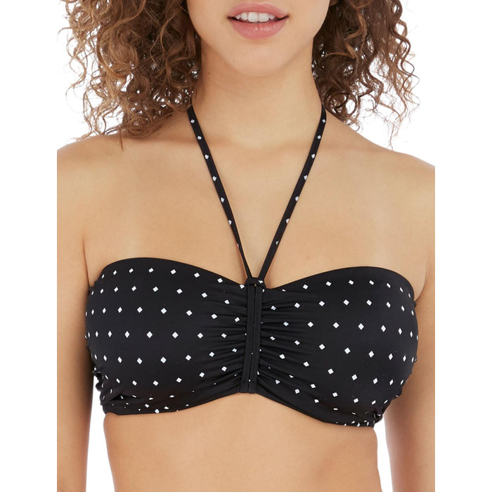 Freya Jewel Cove Bandeau Bikini Top - Black - 32E