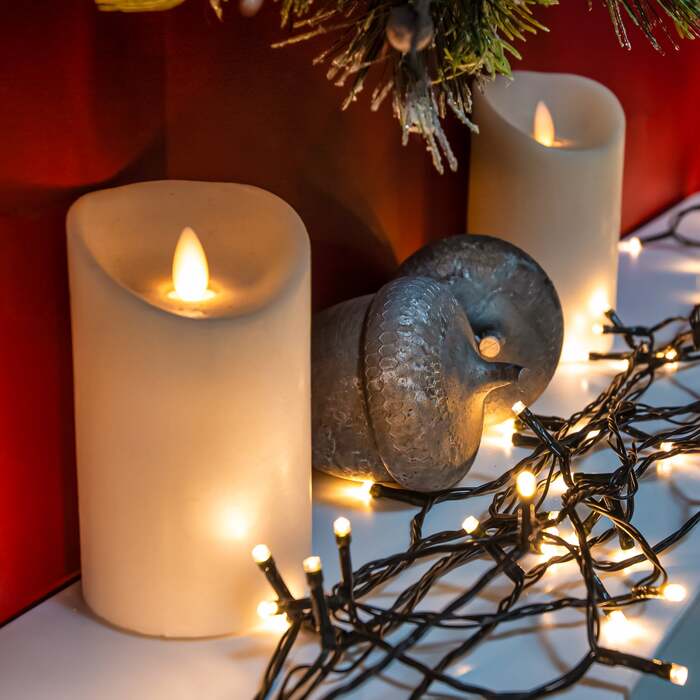 Warm White LED Battery Operated Multi-Function Christmas Lights - 60, 240, 480, 480 LEDs
