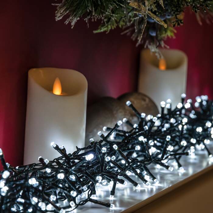 White LED Multi-Function Christmas Compact Lights - 750, 1500, 2000, 3000, 2000 LEDs