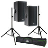 FBT X-lite110A Active PA System, Set of Two with Stands & Covers 3000W