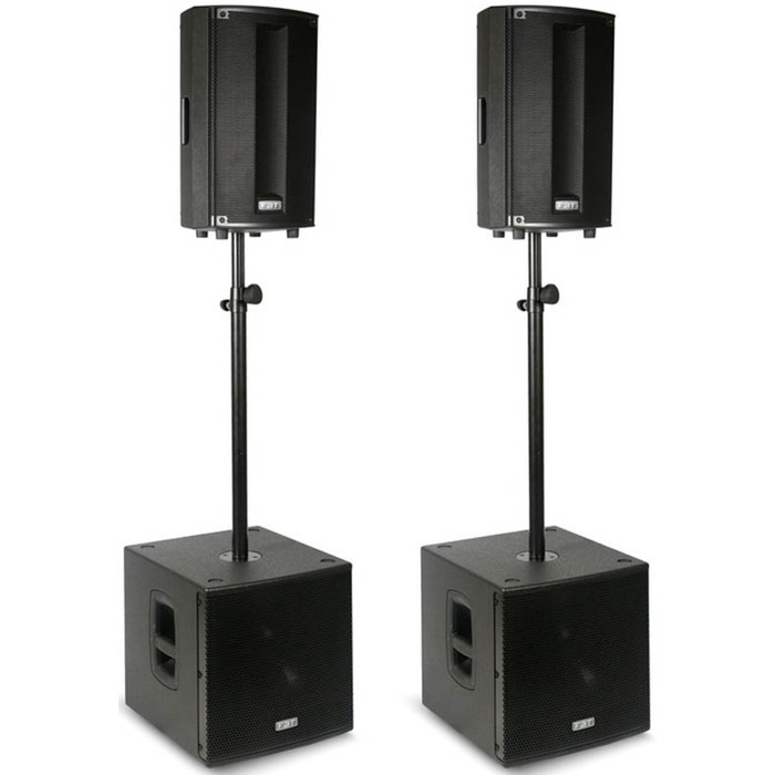 FBT ProMaxX Active PA System 3200W, ProMaxX 110A, SUBline112SA, Bags & Poles