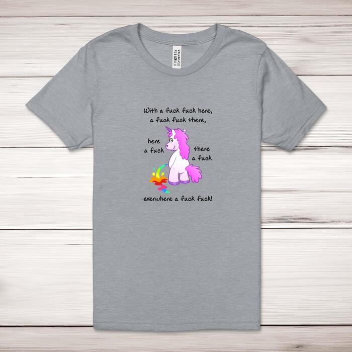 With A Fuck Fuck Here Adult T-Shirt