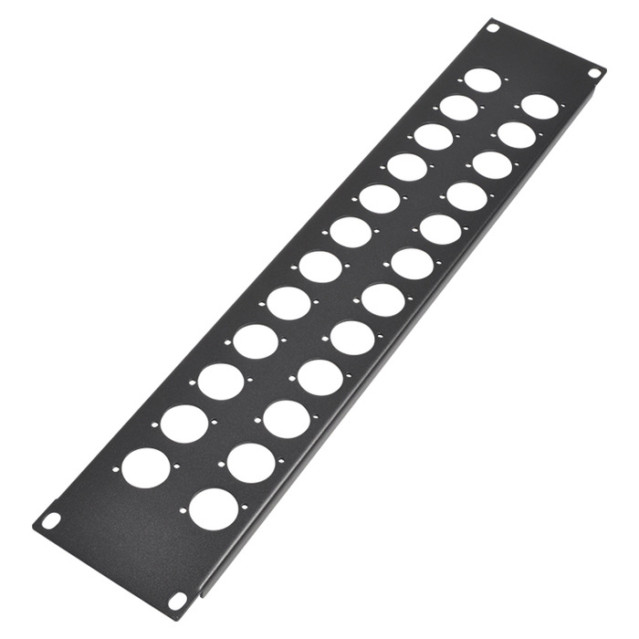 1U XLR Socket Panel D Type - 24 XLR Sockets