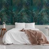Palm Leaf and Wood Slats 2 in 1 Vinyl Wallpaper Green / Grey AS Creation 39812-1
