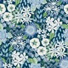 Karina Wildflower Garden Vinyl Wallpaper Blue Fine Decor FD26524