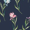 Laura Ashley Hawling Irises Wallpaper Midnight Seaspray 127399