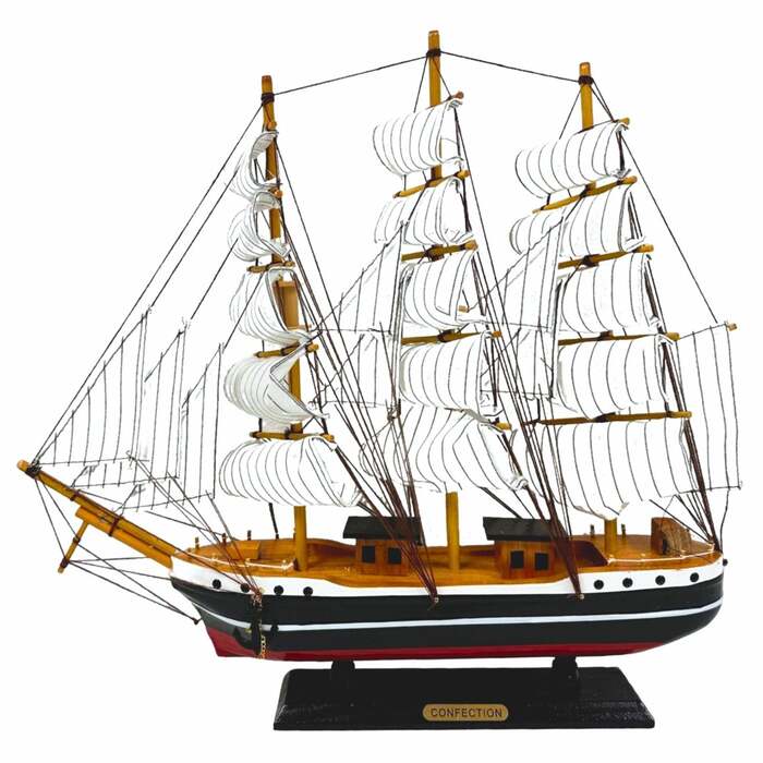 Confection Model Ship 1e With Display Stand Assembled Handmade
