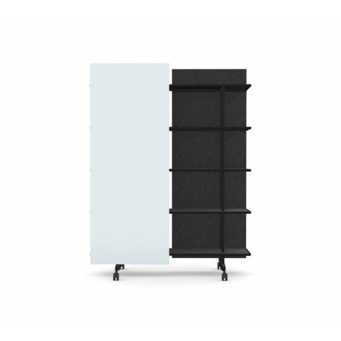 A08 Mobile Shelving Unit with Glass Writing Board