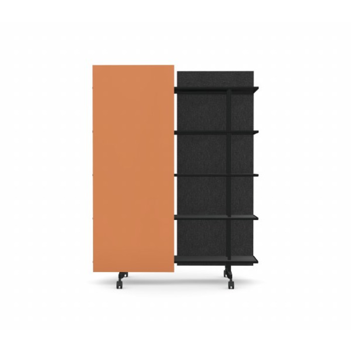 A08 Mobile Shelving Unit with Glass Writing Board