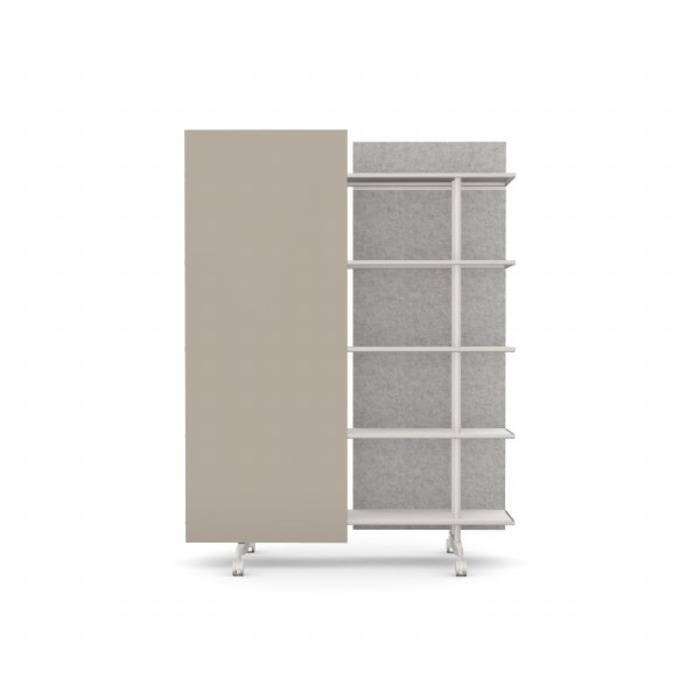A08 Mobile Shelving Unit with Glass Writing Board