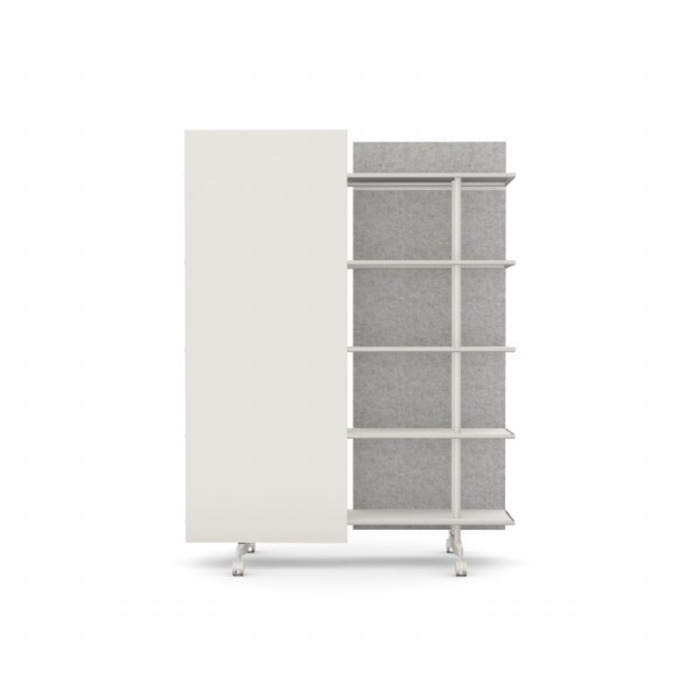 A08 Mobile Shelving Unit with Glass Writing Board