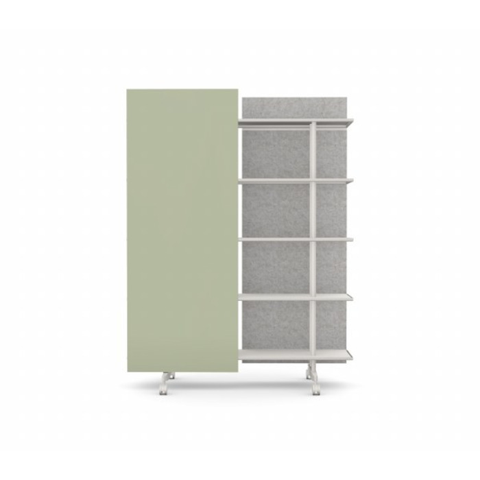 A08 Mobile Shelving Unit with Glass Writing Board