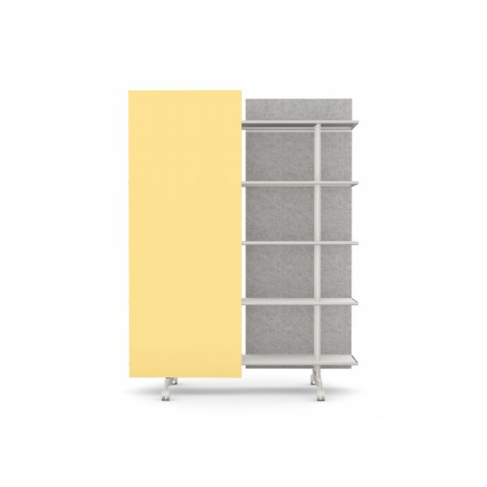 A08 Mobile Shelving Unit with Glass Writing Board