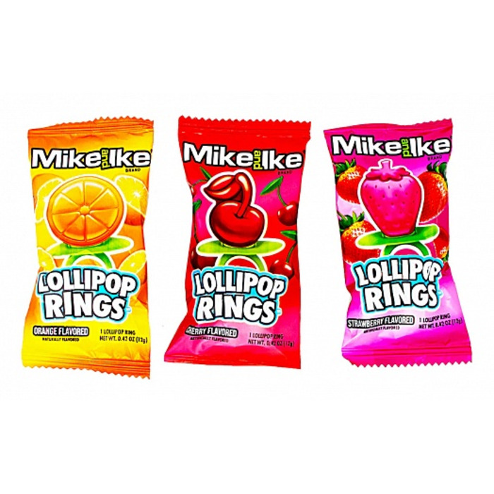 Mike and Ike Fruity Lollipop Rings 12g *USA*