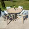 Bracken Outdoors Charlton Acacia Wood and Rope 4 Seat Round Dining Garden Furniture Set