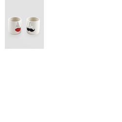 Mr & Mrs Set of 2 White Ceramic Pots