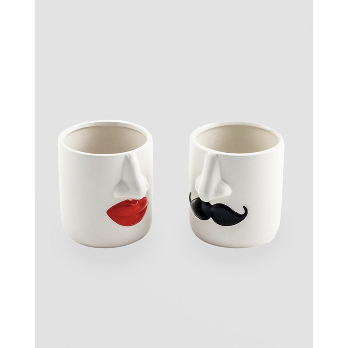 Mr & Mrs Set of 2 White Ceramic Pots