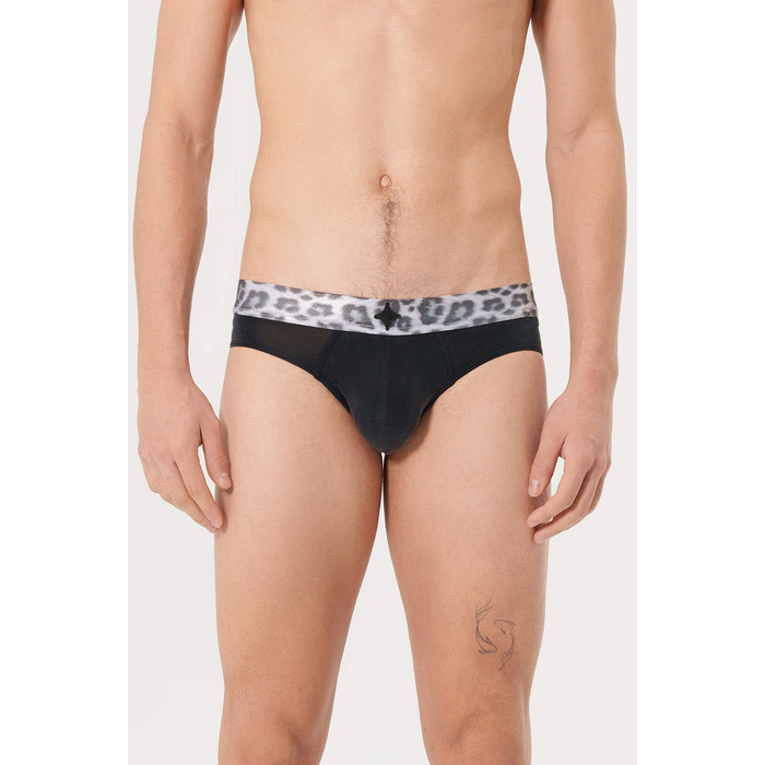 Prisma Erevos Cupro Leopard Black Briefs