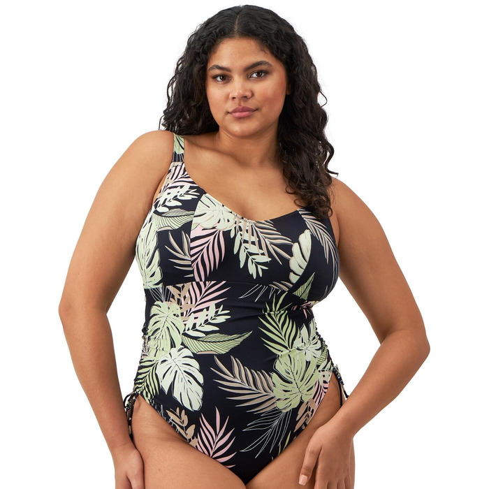 Elomi Tropical Retreat Non Wired Swimsuit - Black - 36F/FF