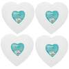 Exerz 20cm Heart Shape Stretched Canvas 4 Pack - 1. 7cm 280GSM/ 100% Cotton Blank/Triple Primed
