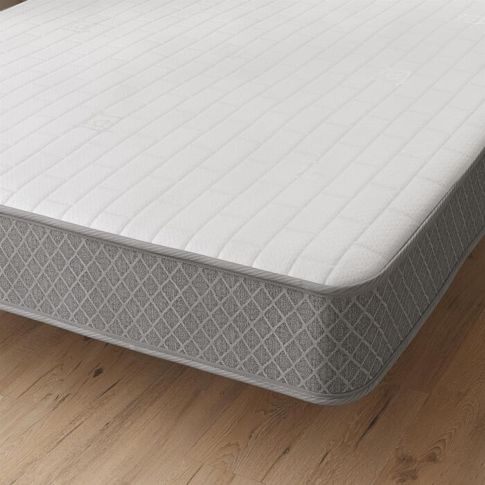 Starlight Beds 7. 25" Deep Memory foam Grey Nebraska Border Budget Friendly Spring Mattress - 2ft6 Small Single Mattress (75cm by 190cm)