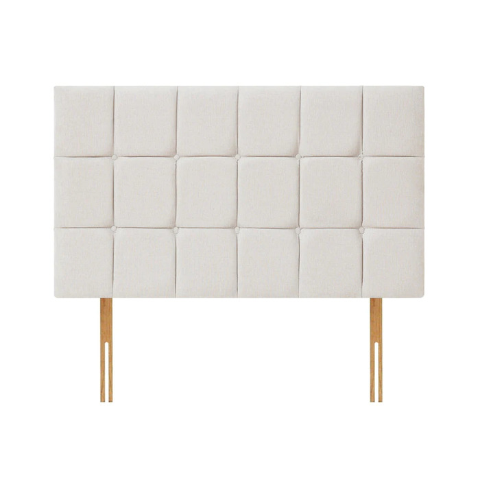 Standard Divan Base with Storage and Headboard Options - 3FT Single 90cm x 190cm / No Drawers / Button Cubed