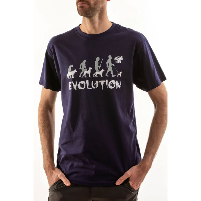 It's A Dogs Life Men's Evolution T-shirt Navy M