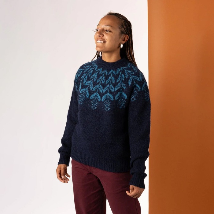 Saltrock Women's Fairisle Crew Knit Jumper Blue M