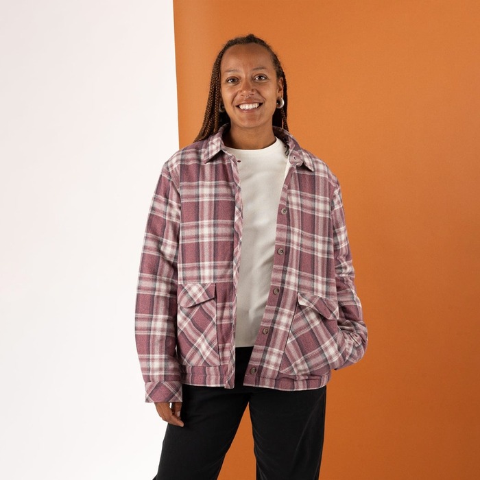 Saltrock Women's Myla Hooded Check Shacket Pink Check XS