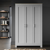 ELEGANT New Luxury 3 Doors Grey and Oak Large Wardrobe With 4 Shelves