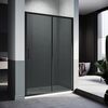 ELEGANT 1100mm Black Sliding Shower Door 8mm Easy Clean Nano Glass Shower Screen