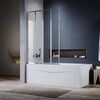 ELEGANT 4 Panel Folding Bath Shower Screen 1000 x 1400 mm Over Bath Shower Screen Door